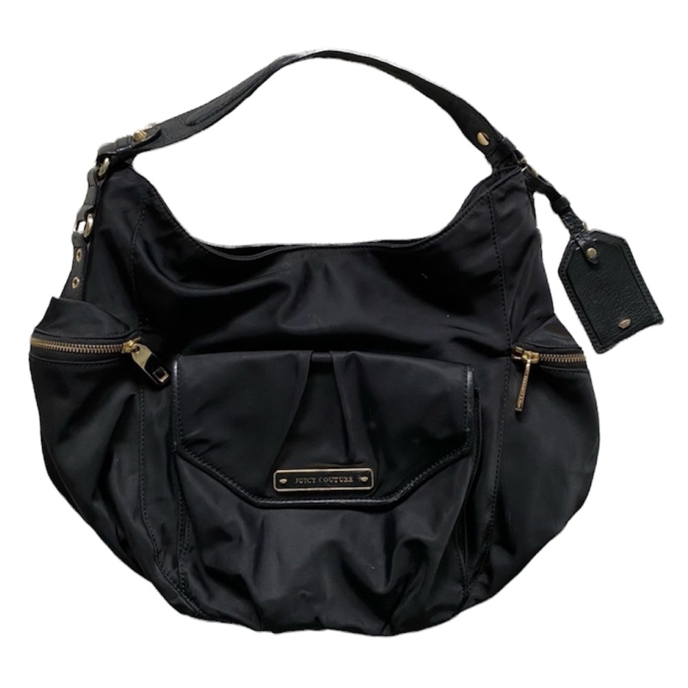 Juicy Couture black nylon hobo purse